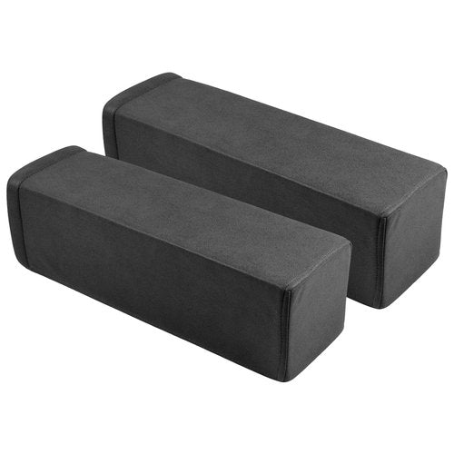 M Mute Touch 2 Pack Couch Arm Rest Pillow, 6''x6''x20'' Faux Leather Waterproof Cover, High Density Foam Armrest Cushion, Removable & Washable Elbow Support for Sofa, Bed, and Armchair (Black)