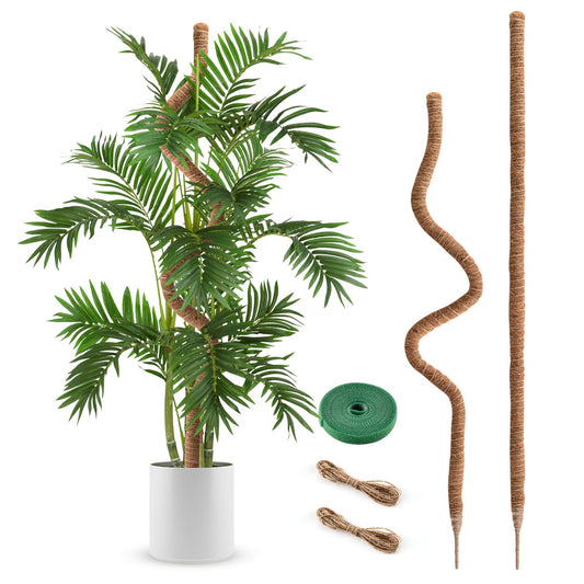 2 Pack Moss Pole, 63 Inch Bendable Moss Poles for Plants Monstera Long for Climbing Plants, Extra Large Handmade Pole Plant Sticks Support Stakes for Indoor Plants to Grow Upwards