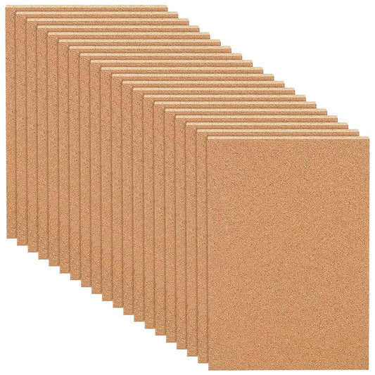 BENECREAT 20 PCS A4 Cork Sheets, 11.7x8.2 Inch Rectangle Cork Board Tiles for Coasters, Wall Art, Bulletin Boards(3mm Thick)