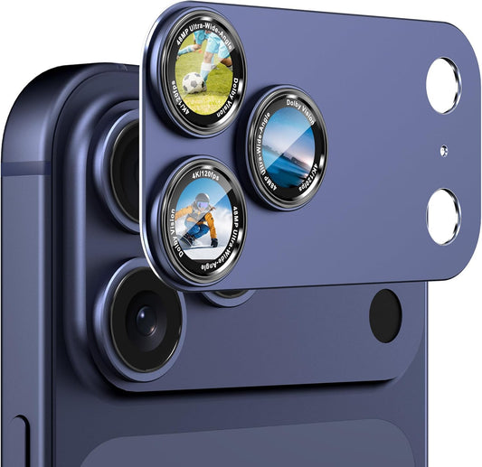 17 CACOE Camera Lens Protector for iPhone Pro Max - Metal Frame Tempered Glass Cover, [Anti-Scratch]