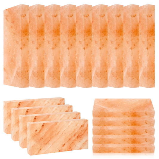 Swiffen 18 Pcs Himalayan Salt Tiles for Sauna Spa, 8 x 4 x 1 Inches, Natural Pink Salt Bricks Bulk Stone Blocks for Building Sauna Room, Spa Walls, Massage, Dry Aging, Wellness Centers, Home DIY Decor
