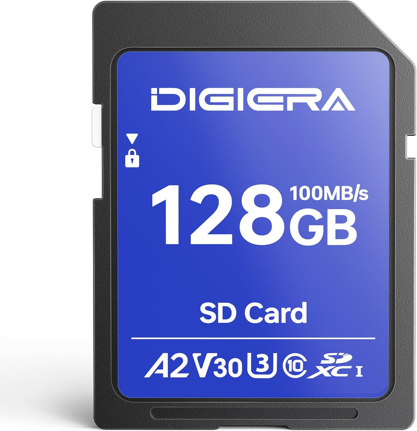 128GB CS100 100MB/s, C10, U3, V30, 4K (1 Pack) DIGIERA SDXC UHS-I Memory Card - up to UHD, SD Card for Computers