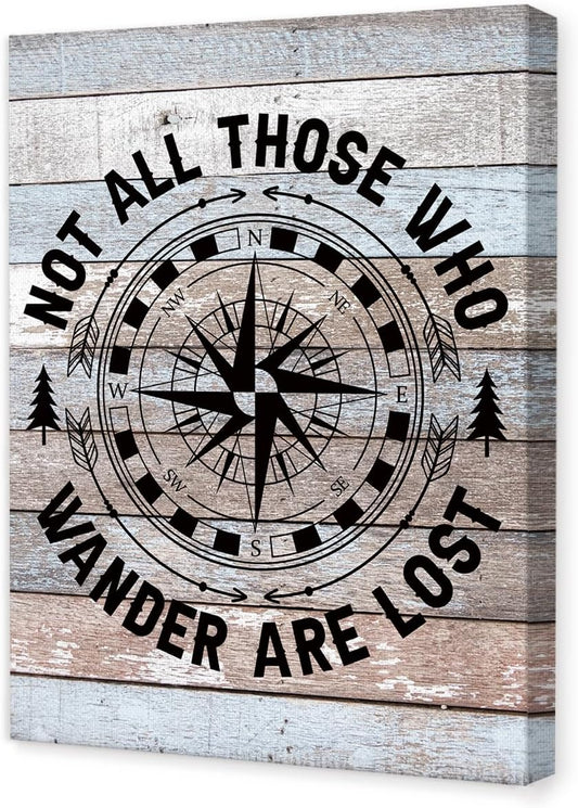 OTINGQD Canvas Wall Art - "Not All Those Who Wander Are Lost" RV Decor | 11x15 Inch for Campers