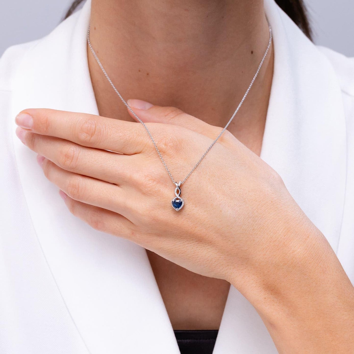 Angara Natural Blue Sapphire Pendant for Women | 0.3 ct Heart Shape Blue Sapphire Diamond Heart Pendant Necklace in Platinum | September Birthday, Anniversary, Gemstone Jewelry Gift | AA | 4mm