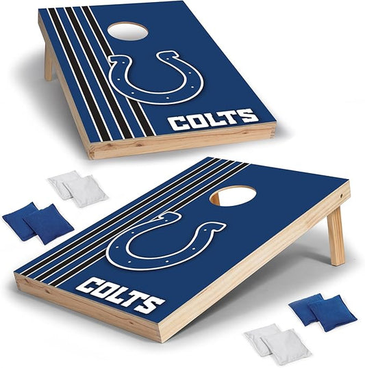 NFL 2' x 3' Solid Wood Cornhole Set with Direct Print HD Team Graphics – Great Gift for Any Football Fan! Bean Bag Toss Family Outdoor Games
