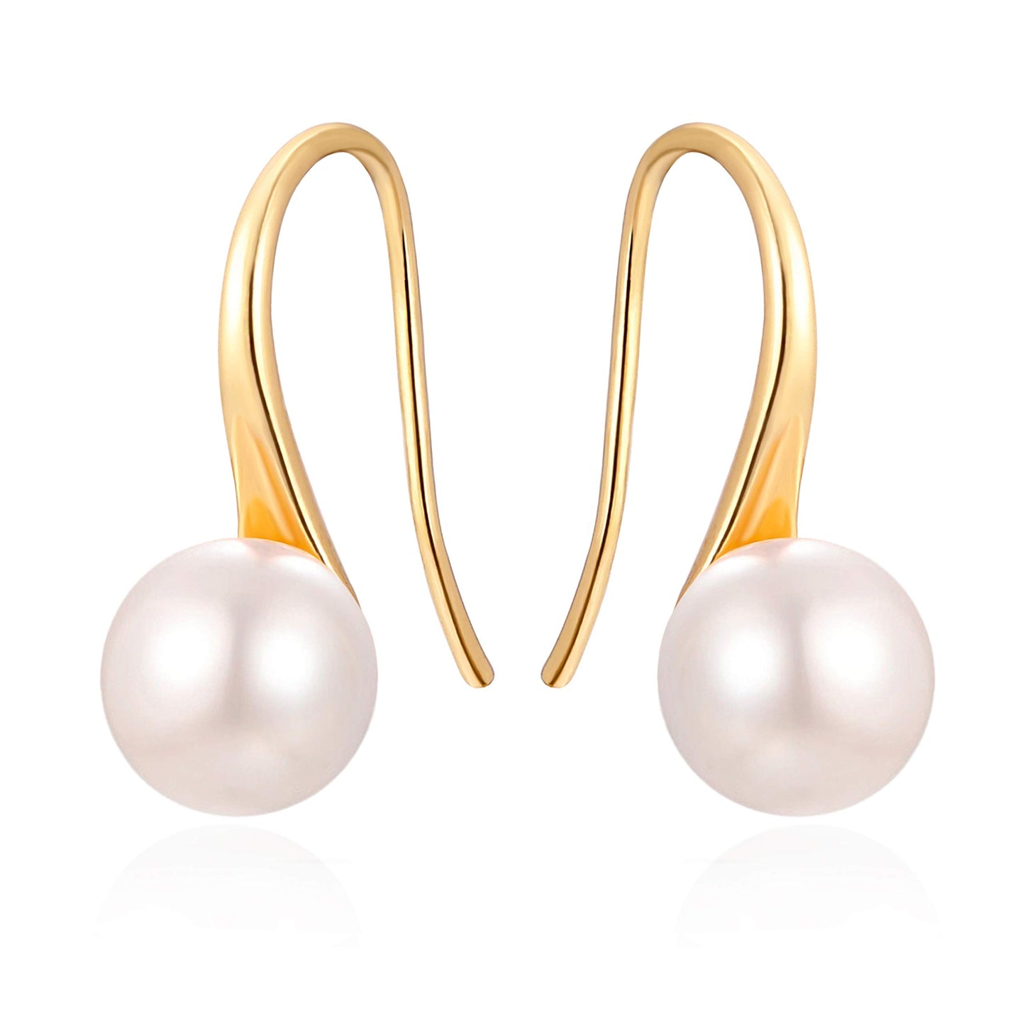 18K Gold Plated 925 Sterling Silver Hoop Freshwater Cultured Pearl Drop Dangle Earrings for Women Fashion Handmade Jewelry for Bridesmaids Gifts