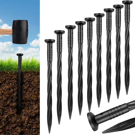 Aolabela 200 Pack 8 Inch Plastic Landscape Edging Anchoring Stakes Garden Lawn Yard Spikes Landscaping Stakes for Paver Edging, Weed Barrier, Tent, Artificial Turf