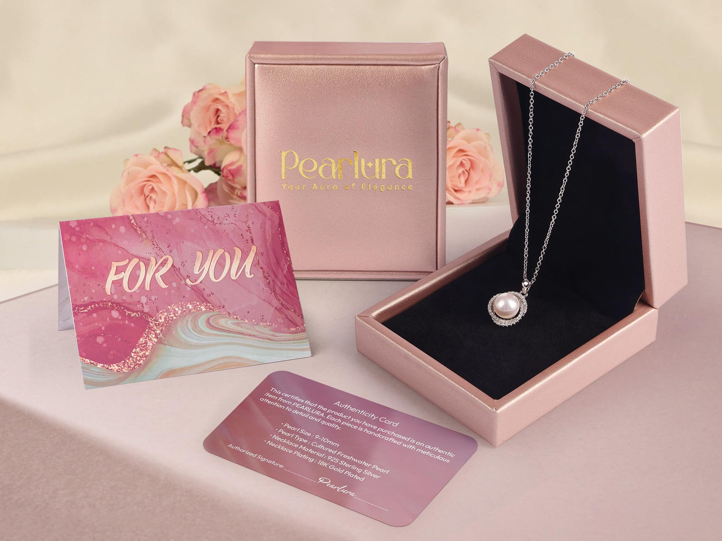 Gifts For Wife Wedding Anniversary - Mothers day gifts - AAA+ Real Pearl Necklaces For Women (18k Gold Plating 925 Sterling Silver) Mothers day necklace ideas Birthday Freshwater Pearl Necklace