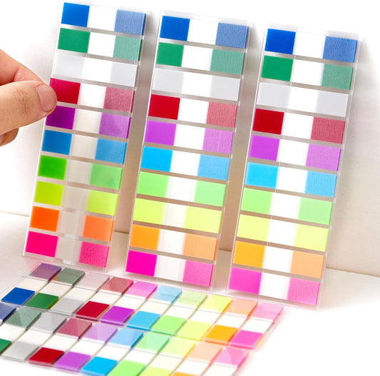 Skiennix Sticky Tabs Notes | 1000 Pcs Transparent Writable Colored Book Index Tabs for Office & School