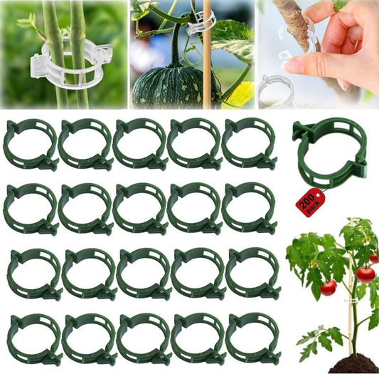 200Pcs Secured Plastic Plant Clips, New Combinable Plant Support Clips, Plant Clips for Climbing Plants, Tomato Grape Vine Vegetables Fixing Clips, Plant Clips for Trellis & Peony Cages