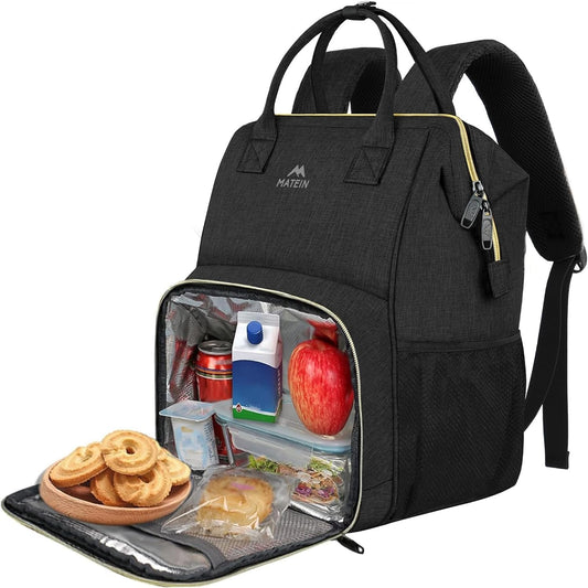 Backpack Backpack 15.6 Inch Commuter MATEIN Lunch for Women, Insulated Cooler Lunch Bag for Men, Leakproof Laptop