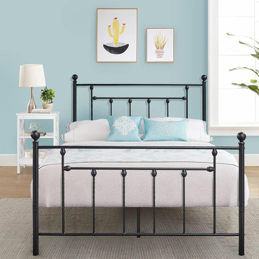 VECELO DIY Pegbroad Bed Frame with Underbed Storage, Noise-Free and Easy Assembly Design, Non-Slip Mattress Foundation, Strong Metal Slats,King,Black