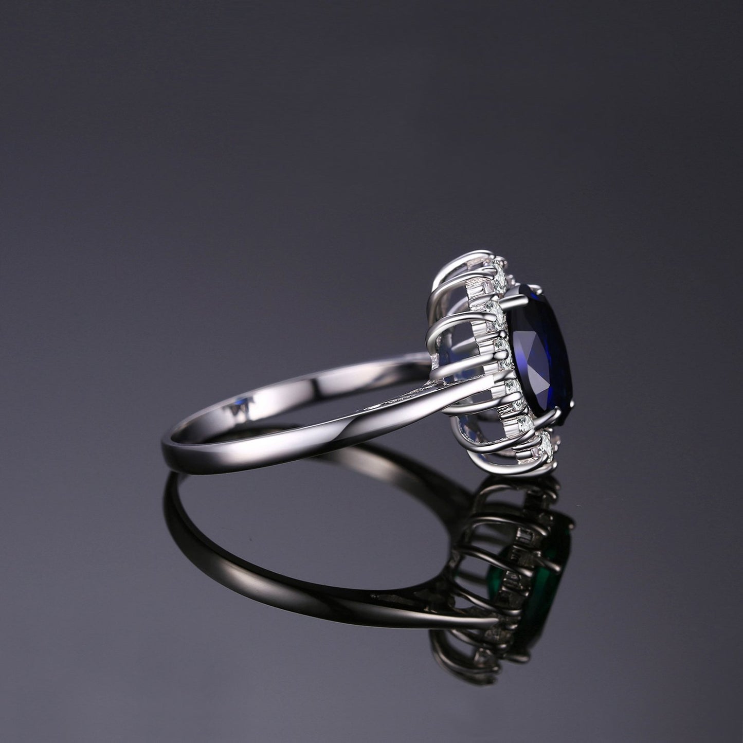 JewelryPalace Princess Diana William Kate Middleton Gemstones Birthstone Halo Solitaire Engagement Rings For Women For Women 925 Sterling Silver Ring Multicolor