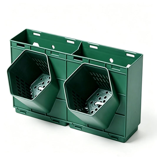 STILLM Vertical Greening Flower Container Capacity Drainage Hole Stacking Wall Hanging Plant Flower Container for Balco (Green-2Pcs)