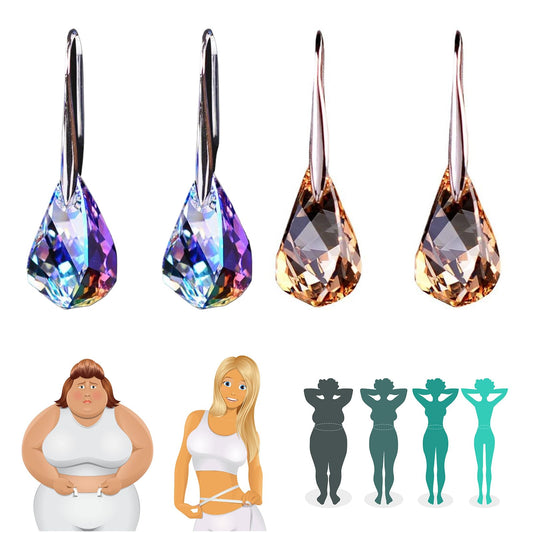2 Pairs Lymphatic Earrings for Women Lymphvity Therapy Earrings Lymphatic Germanium Earrings Lymphatic Drainage Earrings Acupuncture Earrings Sparkling Quartz Stone Crystal Earrings Jewelry Gifts