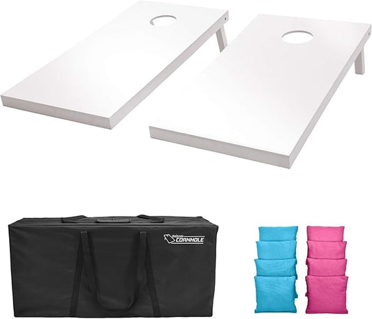 GoSports 4 ft x 2 ft Regulation Size Wooden Cornhole Boards Set - Includes Carrying Case and Over 100 Optional Bean Bag Colors