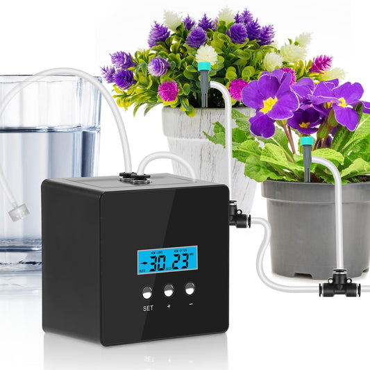DAOTAILI Automatic Watering System for Potted Plants - 10-Pot Indoor Plant Waterer with Timer, Leak-Proof Design & USB-C/Battery Power
