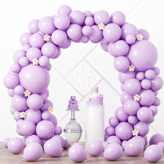 Voircoloria Pastel Purple Balloon Garland Kit - 90 Pack in Various Sizes for Graduation, Wedding, and Party Decor