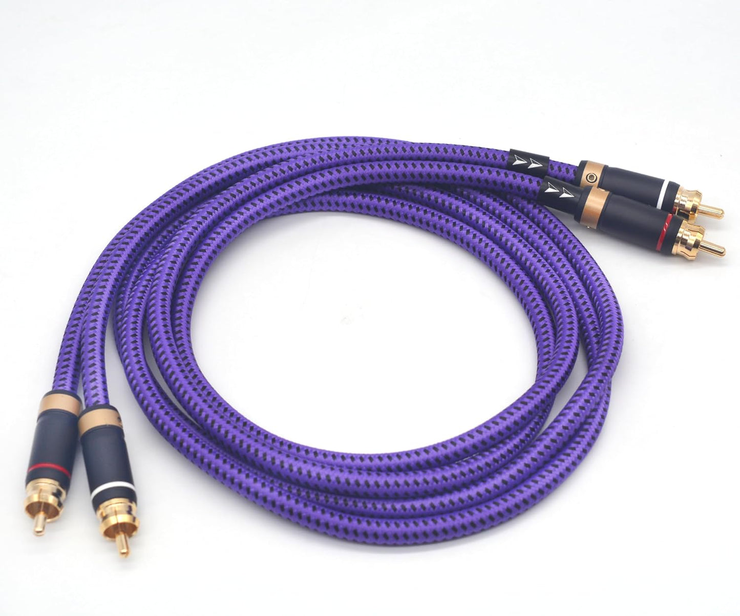 Veimeitk 2 2 24K (2.5FT/0.75m) RCA to RCA Audio Cable Heavy Duty Gold-Plated Pure Copper Shell Oxygen-Free Copper