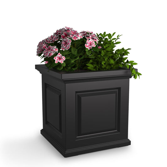 Mayne Nantucket 20-Inch Square Planter – Self-Watering, Weather-Resistant Planter for Flowers – Durable Outdoor Design for Patio, Porch, or Entryway