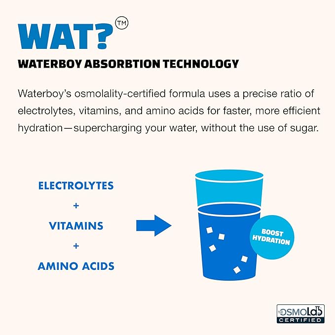 Waterboy Weekend Recovery | 3,200mg Electrolyte Powder Packets | Ginger + L-Theanine + Vitamins | No Sugar, All Natural, Gluten Free | 24 Drink Stick Mixes (Strawberry Lemonade)