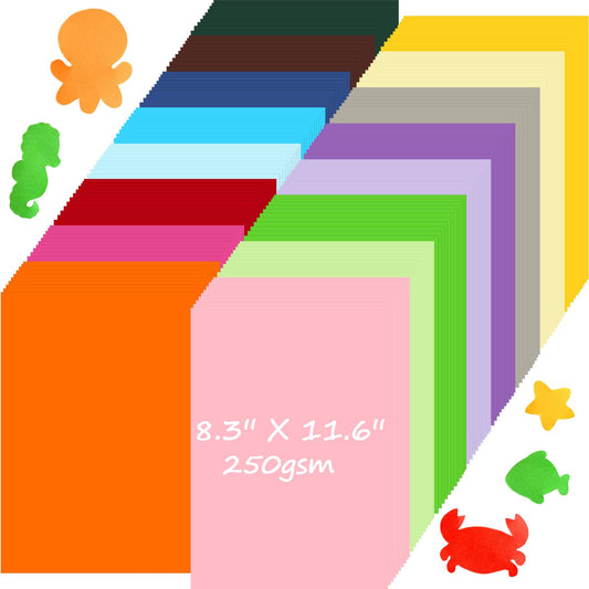 Thenshop 480 Pcs Cardstock Thick Paper Bulk 16 Assorted Color 250gsm 8.3 x 11.7 A4 Construction Heavy Weight Thick Double Sided Printed Colored Paper for DIY Art Scrapbooking Making Party