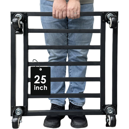 Hongsane 25" Plant Stand with Wheels Heavy Duty,Extra Large Metal Plant Caddy with Industrual Caster,Rolling Square Plant Rollers for Large Pots Plants,Plant Dolly for Indoor Outdoor Use
