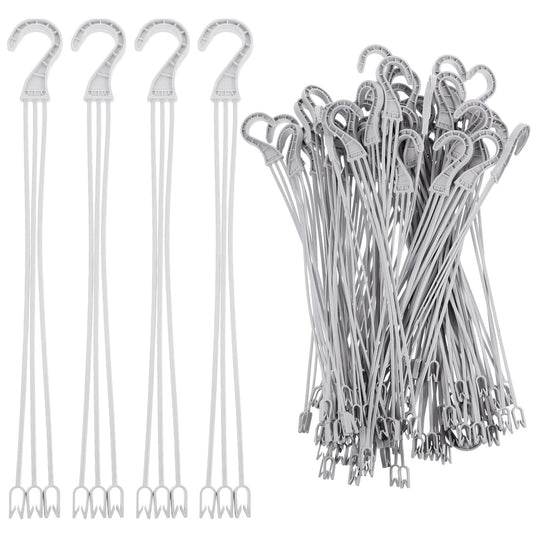 50Pcs Practical Plastic Plant Hanger Hook Hanging Basket Flower Pot Replacement Chain Hanger for Bird Feeder Planters Lanterns White Flower Pot Hanging Chain