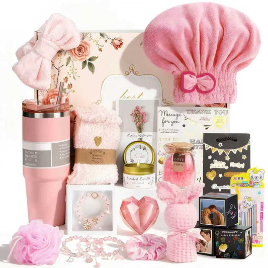 Birthday Mothers Day Gifts for Mom, 21PCS DIY Photo Pop Up Box Get Well Soon Gifts Baskets for Women, Spa Care Package After Surgery Feel Better Inspirational Birthday Gift for Women Wife Grandma