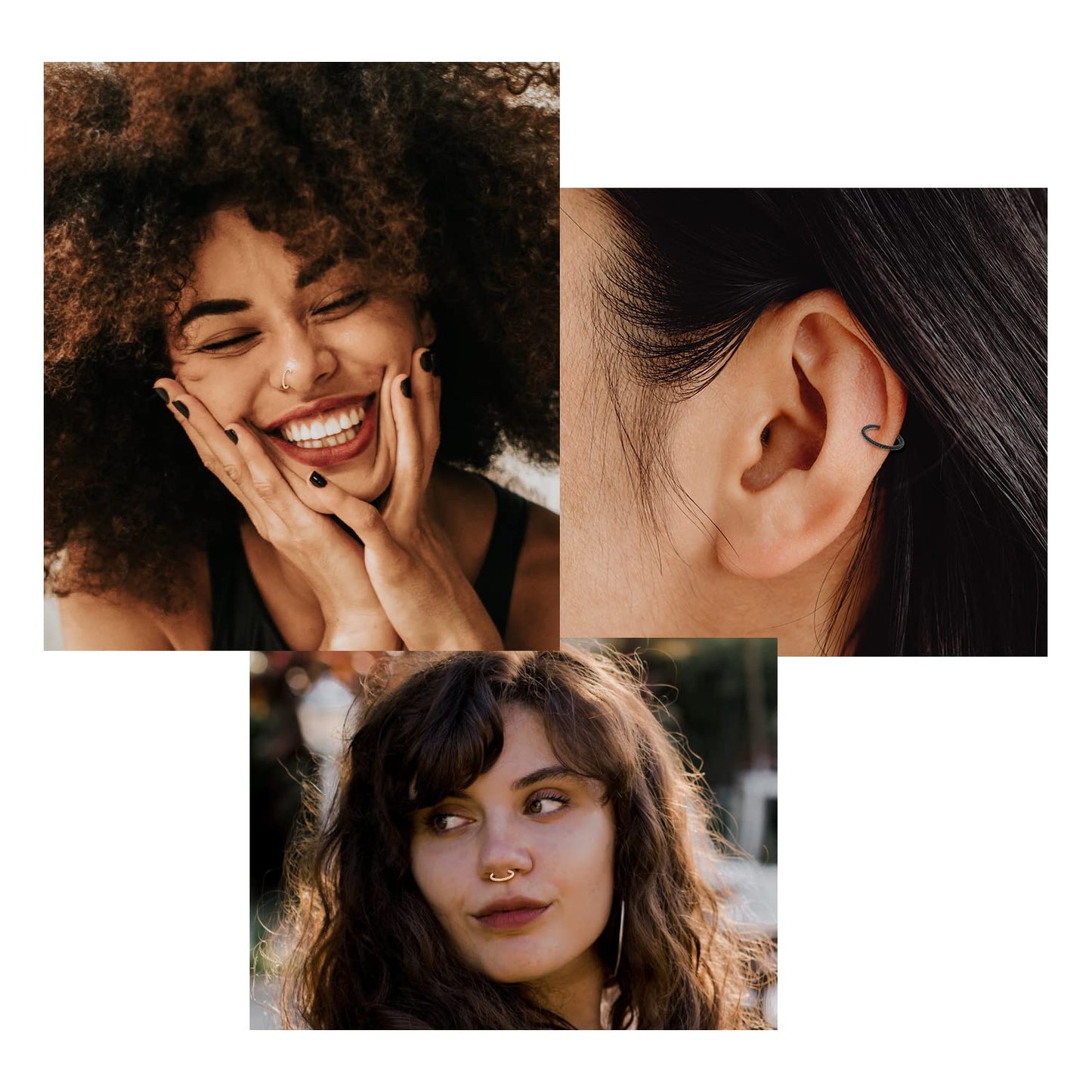 Nose Rings 16 Gauge Nose Ring Hoop Earrings 12mm Septum Ring Nose Hoop 16g Cartilage Earring Gold Septum Clicker Lip Rings 12mm Helix Earring Rook Earrings Nose Piercing Septum Jewelry Surgical Steel