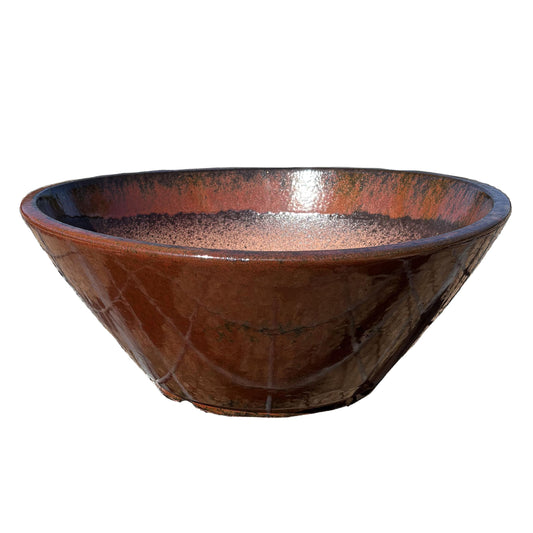 Ten Thousand Pots Succulent Pot - 12 Inch Brown Planter (Ceramic) - Handcrafted, Durable Flower Pot