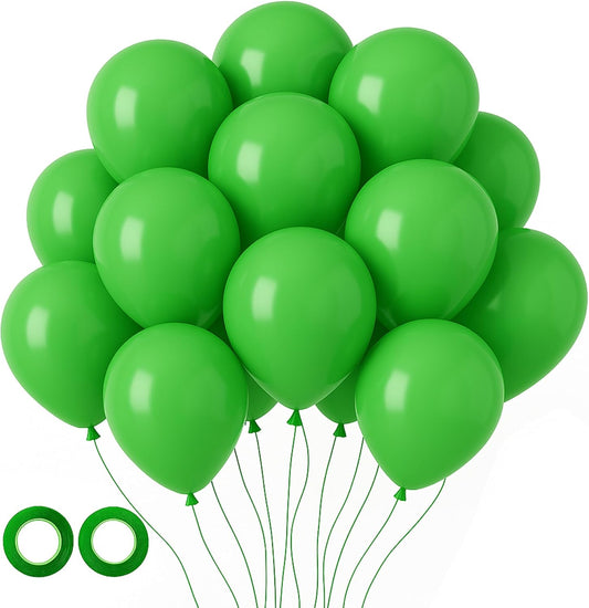 Voircoloria 12-Inch Green Balloons - 105pcs Latex Party Decorations for Birthdays & Baby Showers