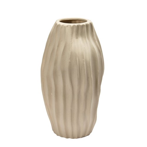 Bloomingville Stoneware Abstract Fluted Vase,9" L x 9" W x 17" H