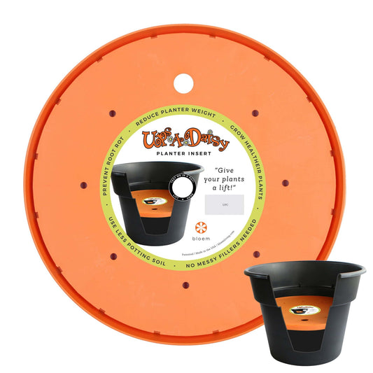 Bloem Ups-A-Daisy 13" Round Planter Pot Lift Insert | Soil-Saving, Durable Resin Disk for Bulky Garden Planters and Pots | Drainage Holes