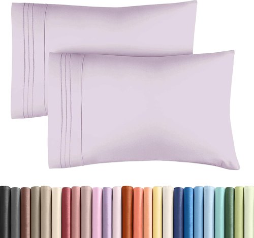 King Pillow Cases by [Brand Name] - Ultra Soft Hotel Quality Pillowcase Covers | Wrinkle-Free & Fade Resistant - Light Lavender - Set of 2