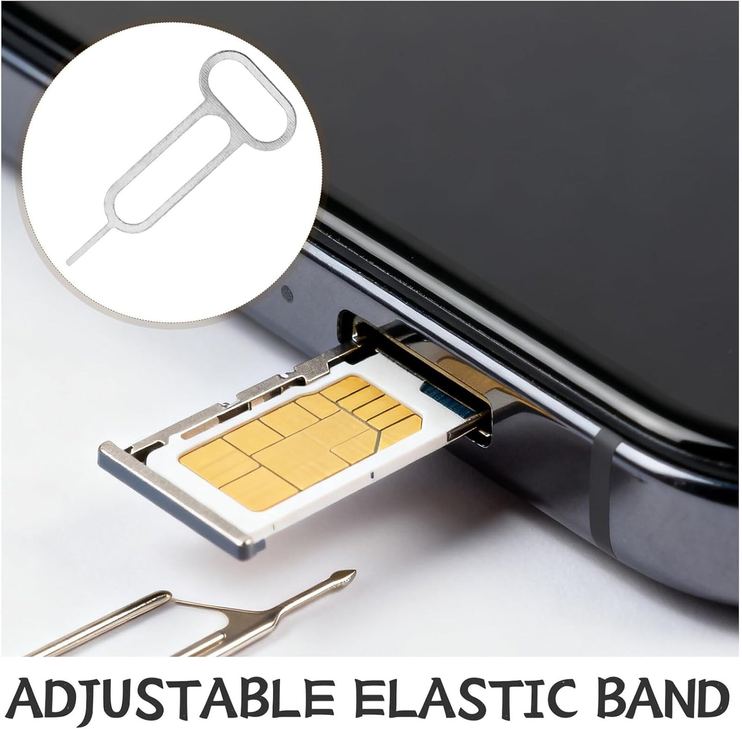 300pcs SECFOU Sim Card Removal Ejector Pins Kit, Universal Mobile Phone Card Removal Tool with Needle Pin, Compatible