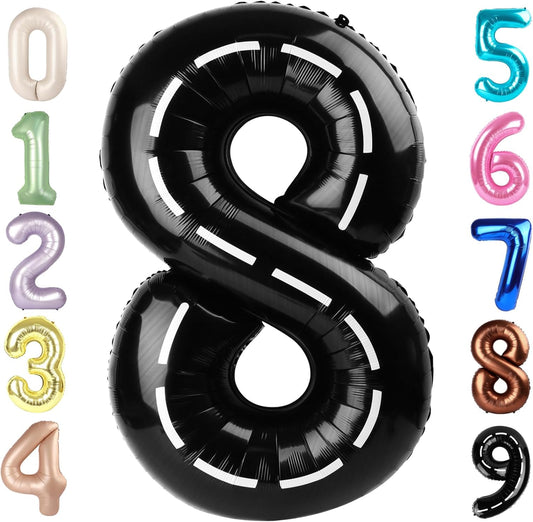 40 Inch Number 8 Balloon - Black 8th Birthday Decorations | Perfect for Men, Boys, Weddings & Graduations