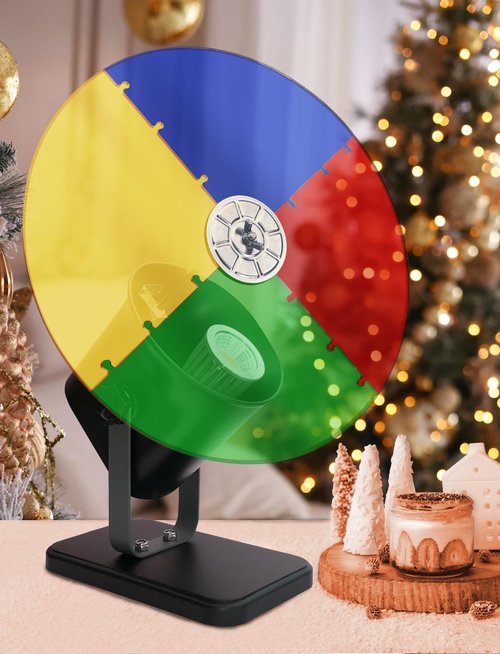 Color Wheel for Christmas Tree with Timing Function, E27 LED Light Won't get hot, Quiet Smooth Rotating Color Wheel for Vintage Silver Tinsel Tree, Retro Home Decoration for Aluminum Tree Gift