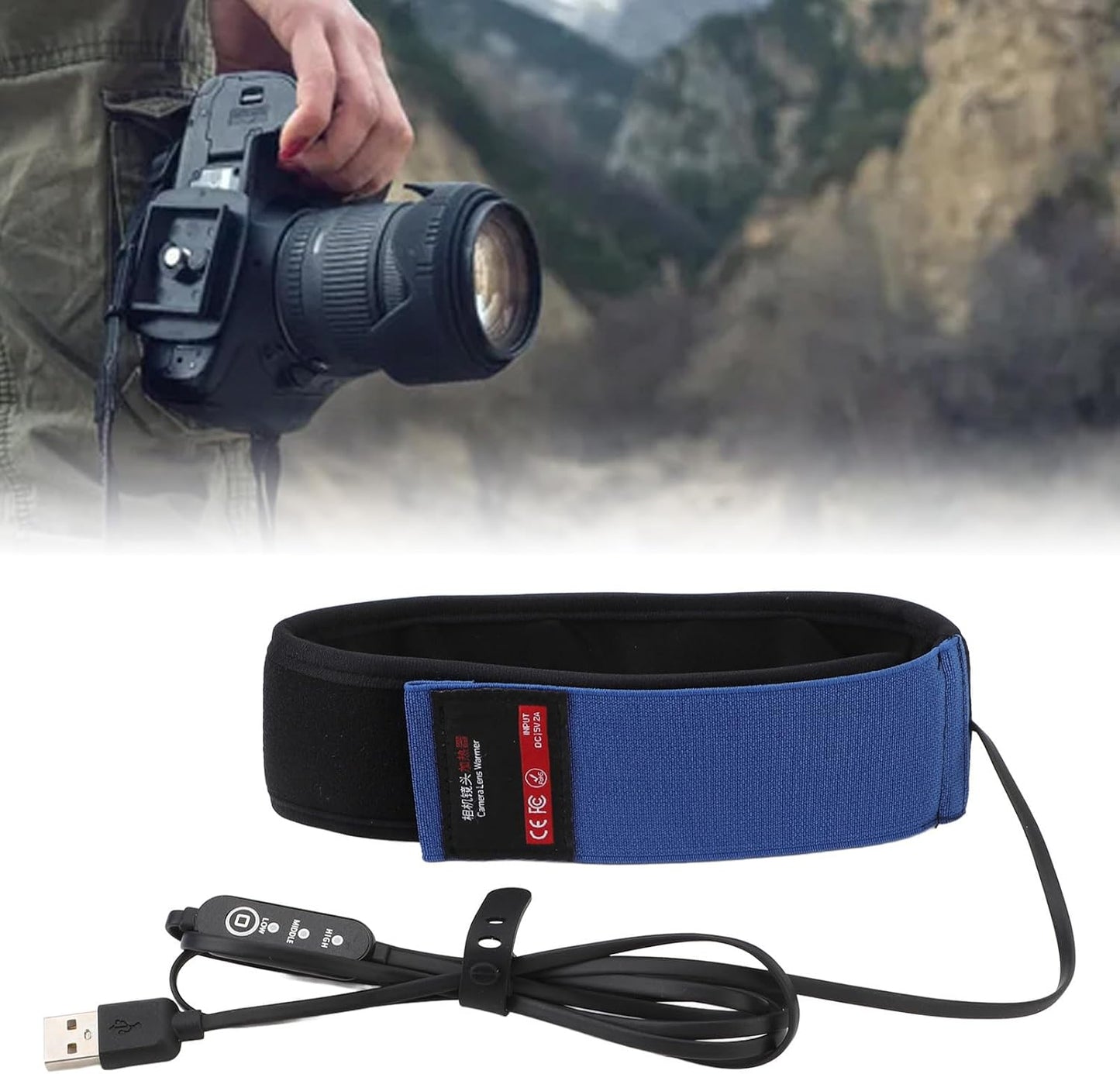 Denash 3 (425mm), g60zd4oics-11 Lens Heater,Anti Fog Belt Temperature Levels Lens Warmer,Lens Heater with USB Fasteners