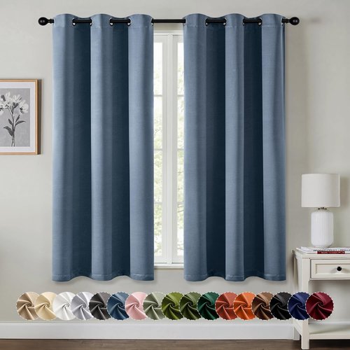 MIULEE Stone Blue Blackout Curtains - Thermal Insulated Room Darkening Drapes | 40 x 54 Inches, 2 Panels