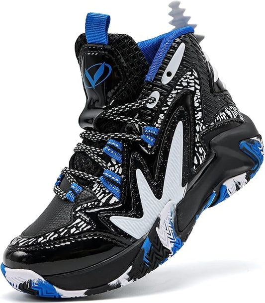 VITUOFLY Kids Basketball Shoes Boys Air Cushion Sneakers Girls Mid Top School Hoops Shoes Non-Slip Outdoor Sports Running Gym Comfortable Durable Little Kid/Big Kid