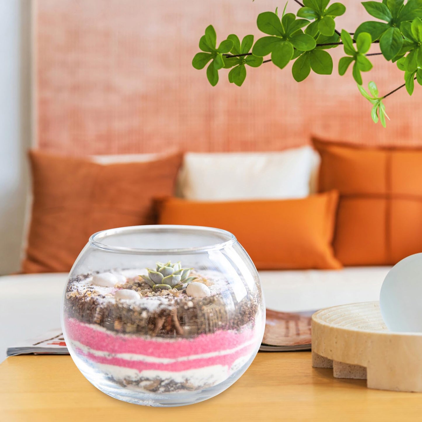 BETOOKY 15cm Glass Bubble Bowl Vase Hydroponic Plant Pot Round Glass Fishbowl Terrarium Container for Home Decoration and Wedding Centerpiece