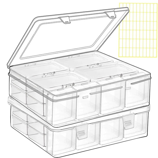 24pcs Bead Storage Containers,Large Bead Organizer Boxes And Craft Storage Boxes For Bracelet Making Diy Jewelry Craft Nails, Bracelets, Jewelry, Diamonds, Clay Beads, Screws,4.06x2.9x0.98inch