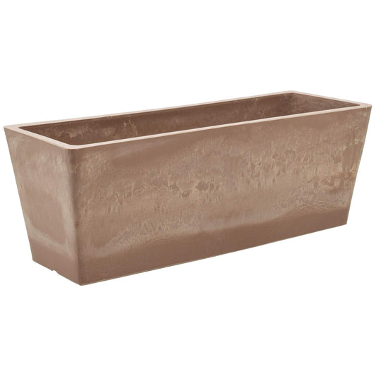 Arcadia Garden Products PSW U45TP Plastic/Stone/Wood Composite Simplicity Window Box, No Drainage Hole (Drillable), 17.5" x 7" x 6", Taupe