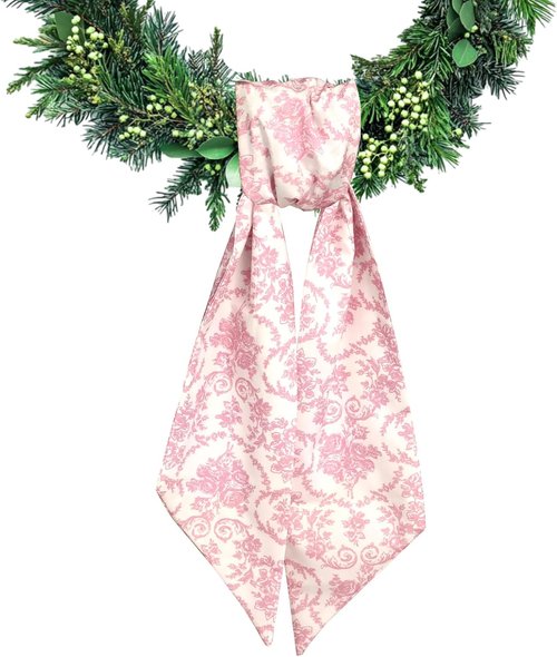 Floral Wreath Sash for Front Door Pink Flower Wreaths Satin Sash Vintage Garland Ribbon Accessories for Wreath Yard Doorway Indoor Outdoor Bow Bridal Shower Home Decor,4.72 x 45.27