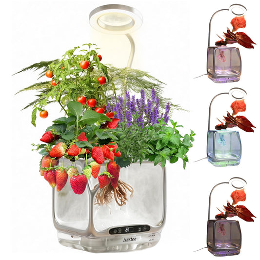 Misting Hydroponic Growing System Kit, Smart Aeroponics Indoor Herb Gardening Planter Root View,Air Humidifier&Auto Light-3 Mist Modes,Temperature Control for Growing Vegetables/Flowers/Pods/Fruits
