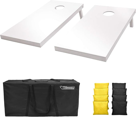 GoSports 4 ft x 2 ft Regulation Size Wooden Cornhole Boards Set - Includes Carrying Case and Over 100 Optional Bean Bag Colors