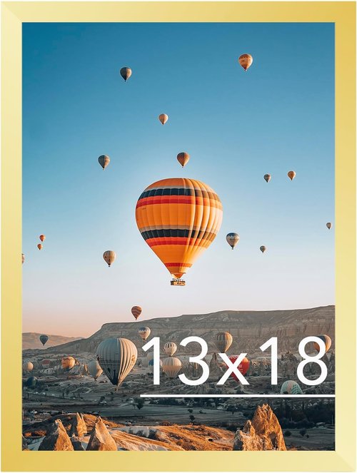 JCJMY 13x18 Gold Picture Frame - Versatile Horizontal & Vertical Wall Hanging for Photos & Posters