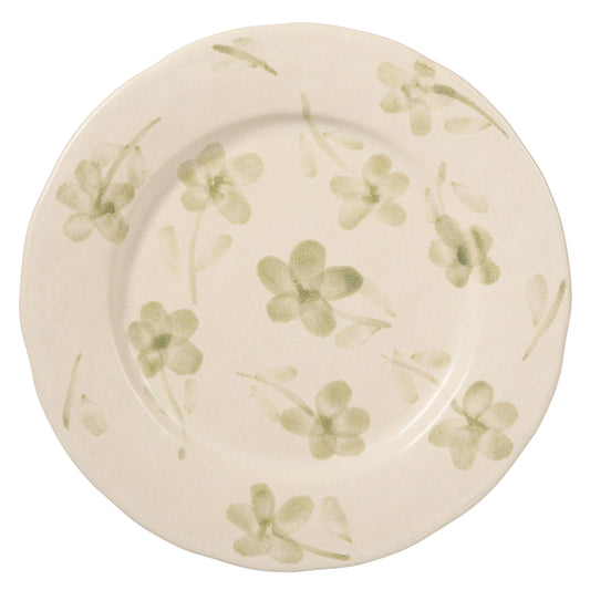 Bloomhouse - 2 Time Oprah's Favorite Things - Made in Portugal Hand Painted 10.8 Inch Dinner Plates Set of 4 - Porto Petals Floral Dish Set - Green Orchid