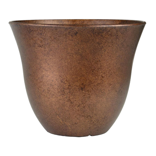 Classic Home and Garden by Growscape Honeysuckle Resin Planters - Lightweight Indoor & Outdoor Plant Pots - UV-Resistant Plastic Flower Pots - Pot Planters for Flowers & Herbs (13" Distressed Copper)